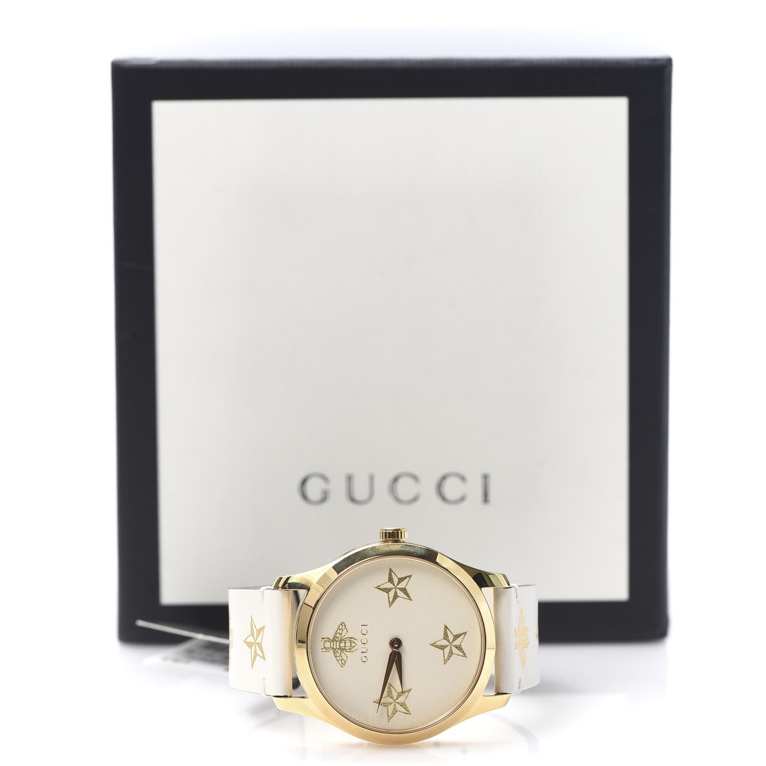 Gucci Stainless Steel Calfskin 38mm G-Timeless Bee Star Quartz Watch White 6 of 6