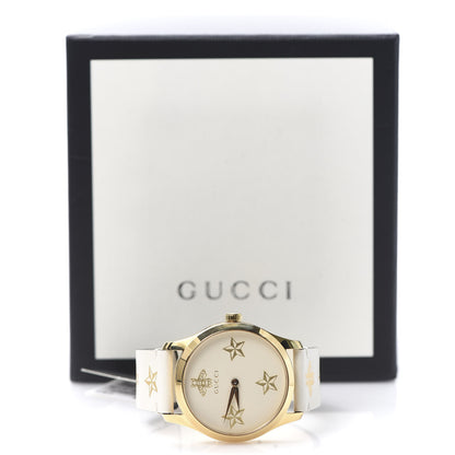 Gucci Stainless Steel Calfskin 38mm G-Timeless Bee Star Quartz Watch White 6 of 6