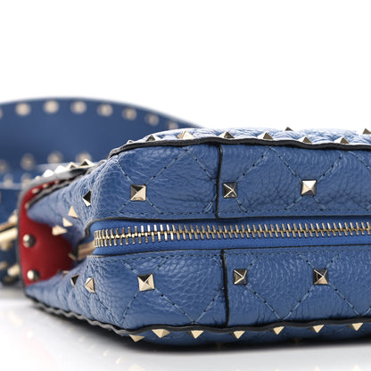 Valentino Garavani Grained Calfskin Medium Rockstud Spike Shoulder Bag Blue 8 of 10