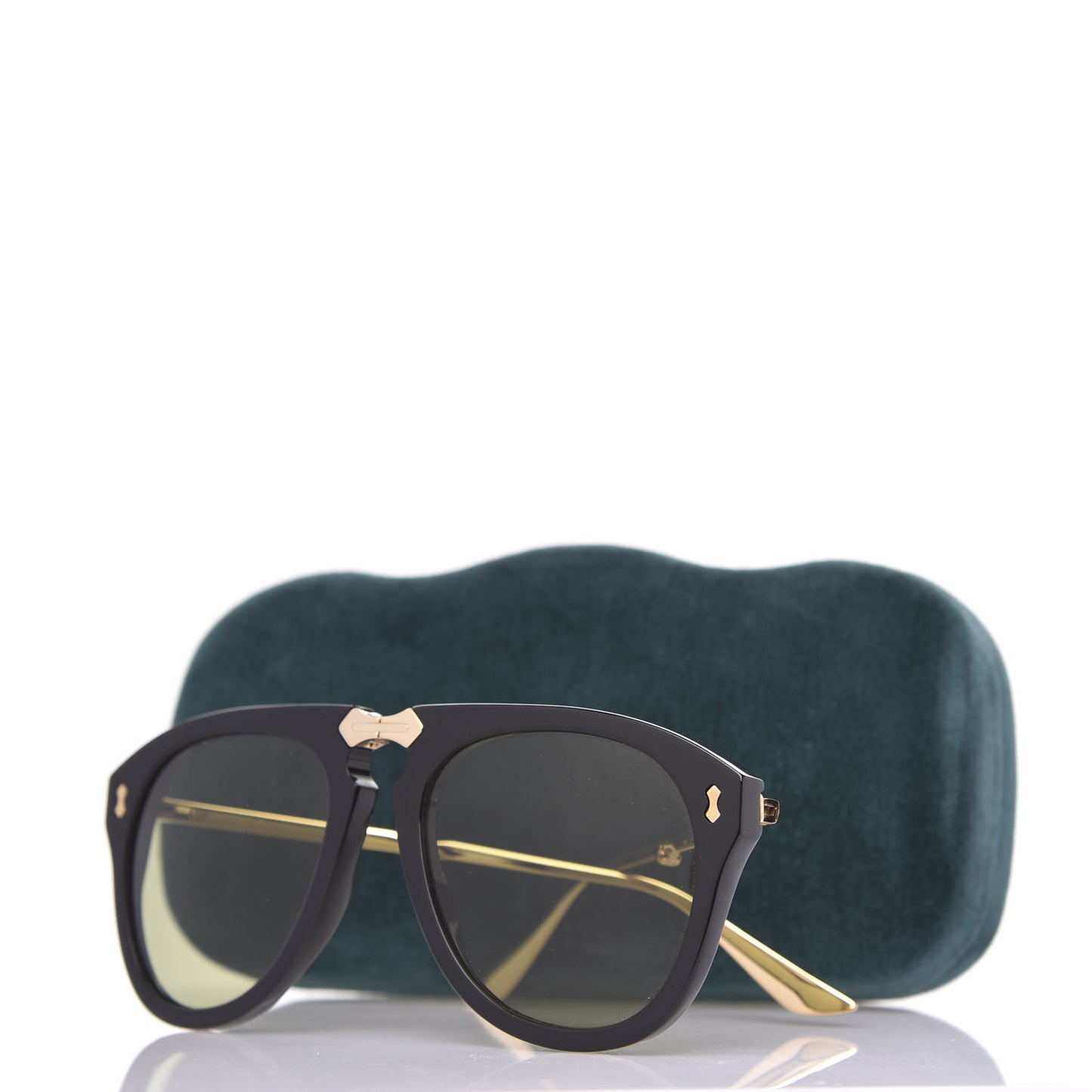 Folding Aviator Sunglasses GG0305S Black Gold