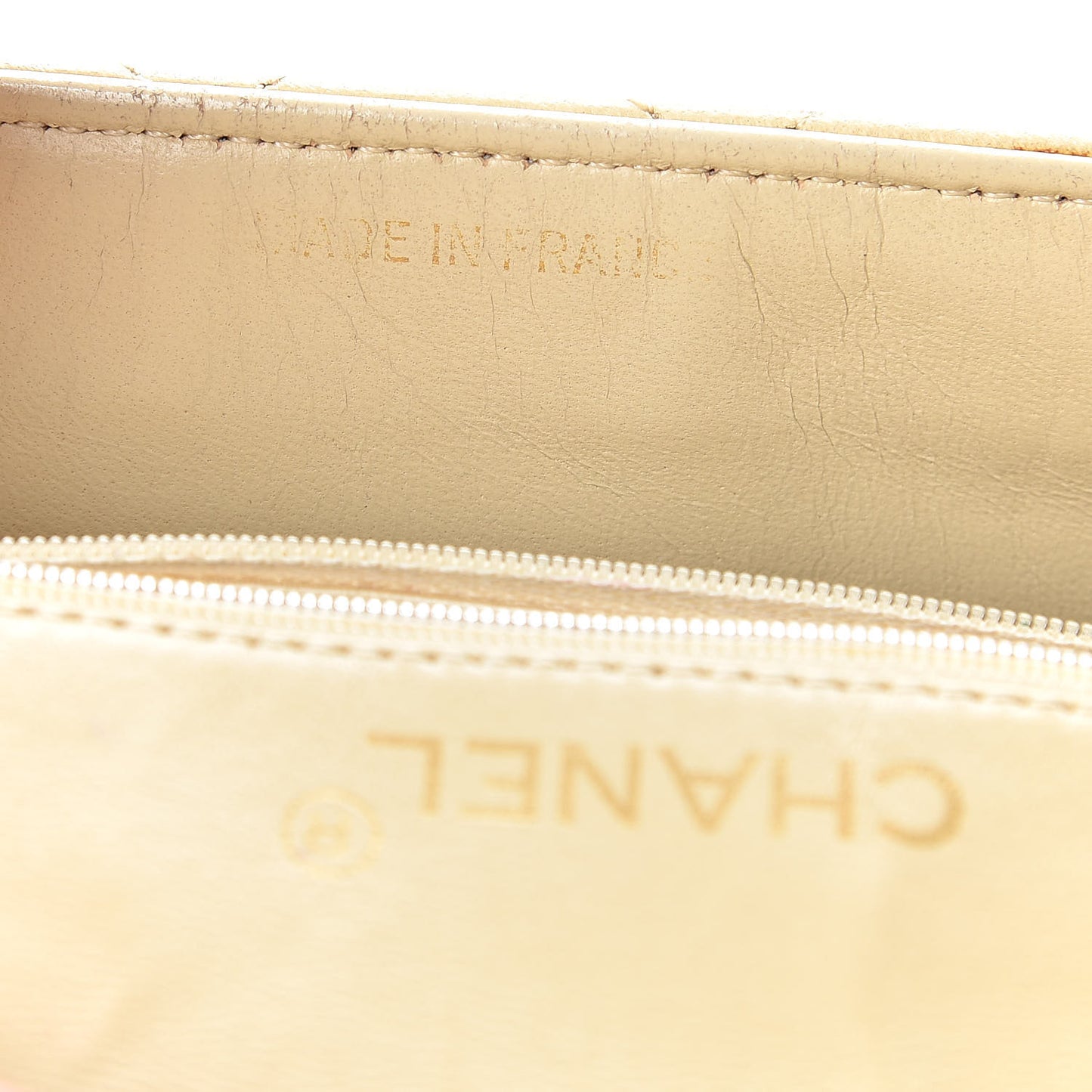 Lambskin Quilted Mini Square Flap Beige