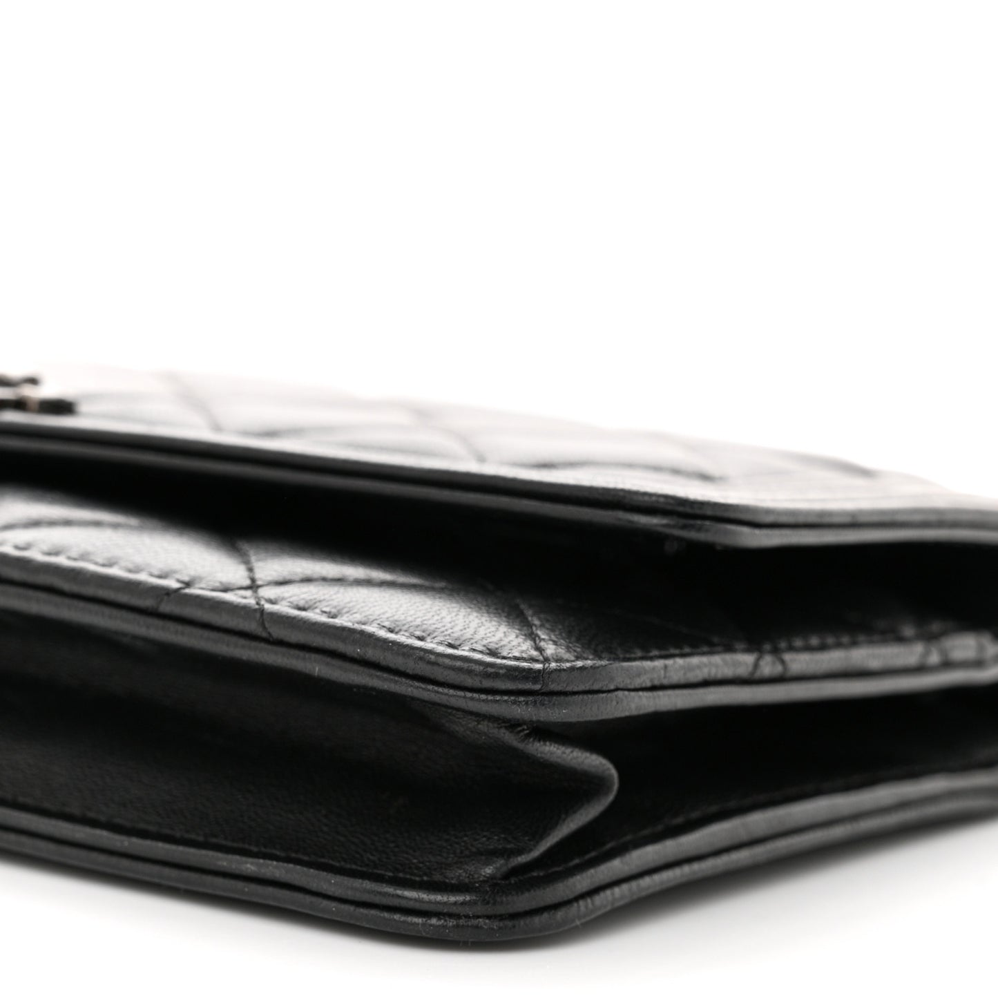 Lambskin Quilted Boy Wallet On Chain WOC Black