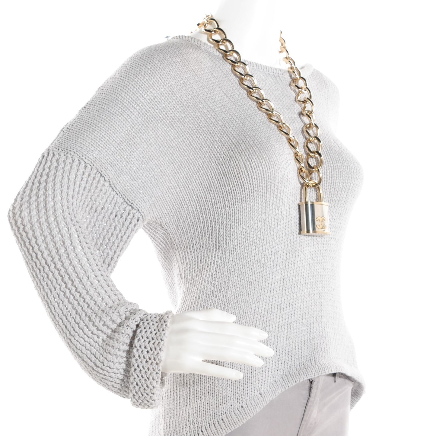 CC Oversized Padlock Necklace Gold Silver