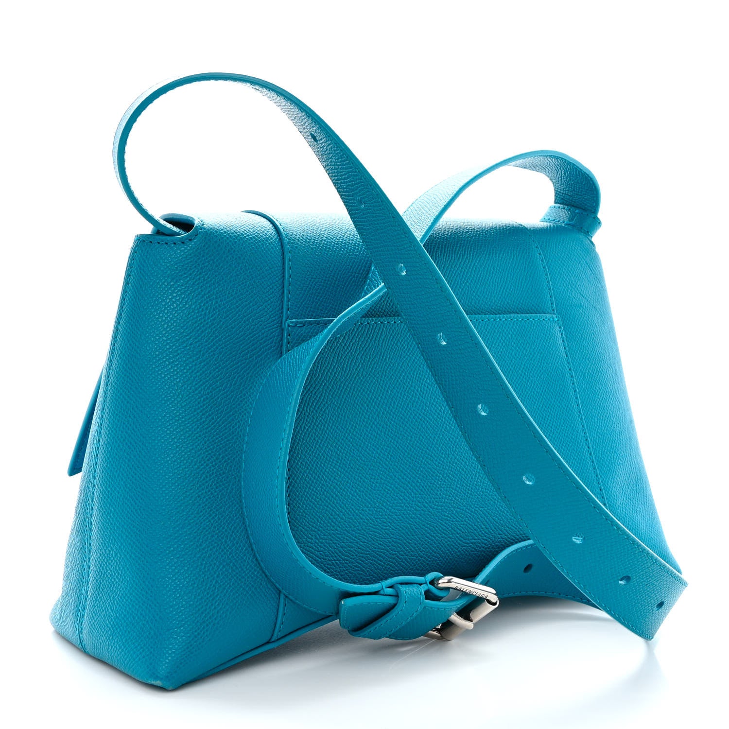 Balenciaga Grained Calfskin Small Downtown Shoulder Bag Turquoise 3 of 15