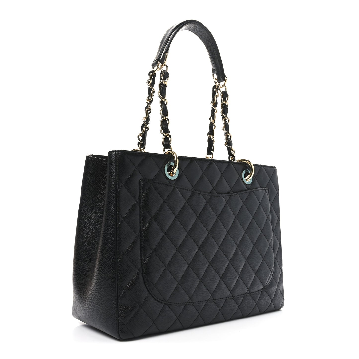 Caviar Quilted Grand Shopping Tote GST Black