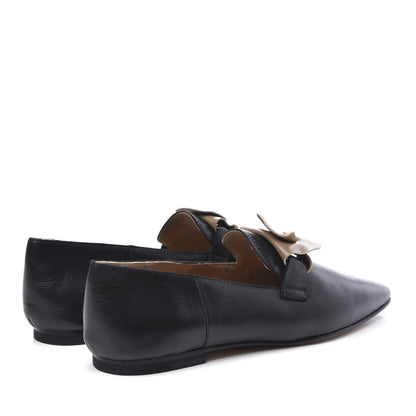 Hermes Supple Goatskin Womens Time Loafers 36.5 Black 4 of 10