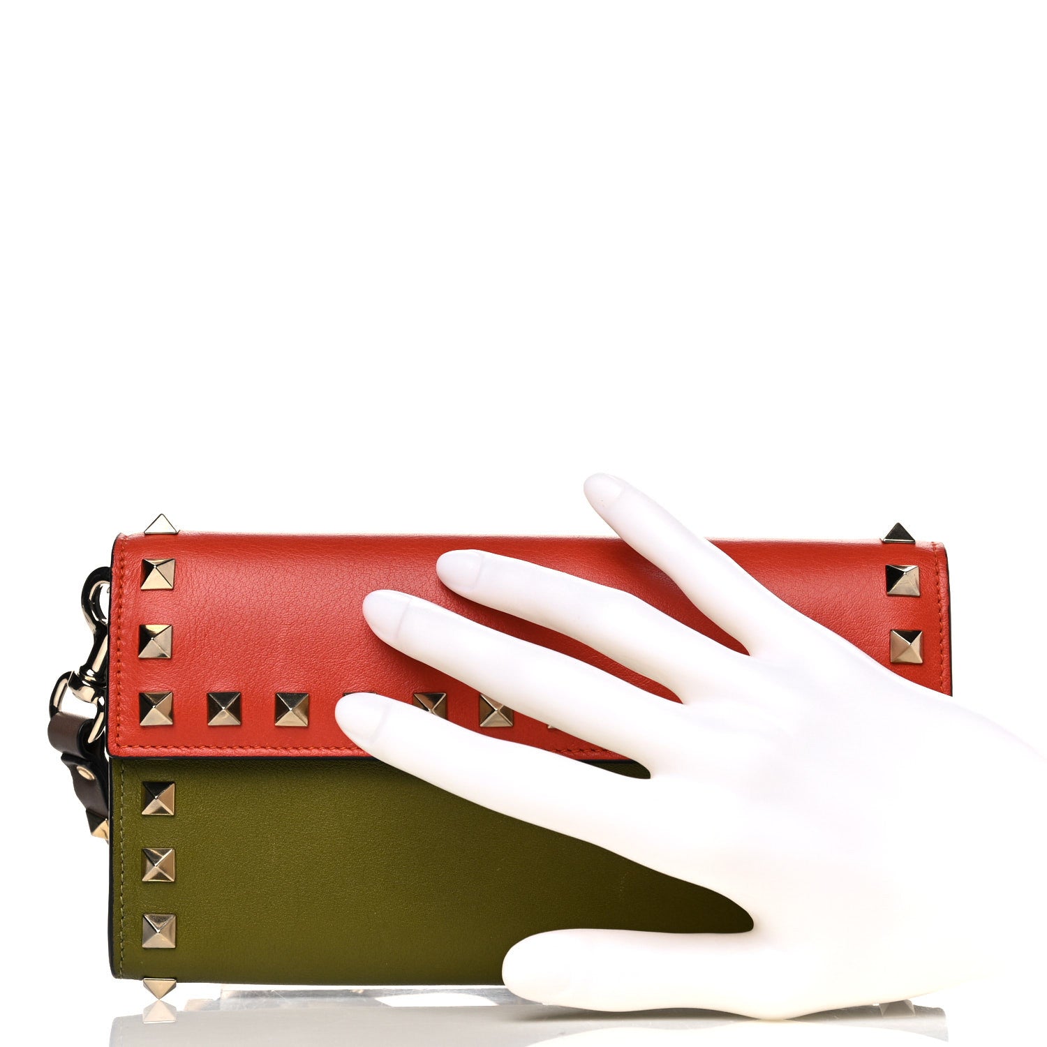 Valentino Garavani Vitello Colorblock Rockstud Wristlet Wallet Multicolor 2 of 13
