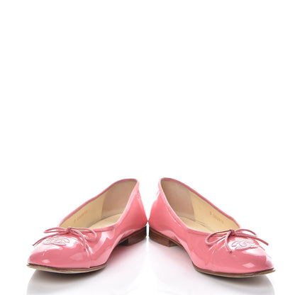 Chanel Patent CC Cap Toe Ballerina Flats 39.5 Light Pink 5 of 20