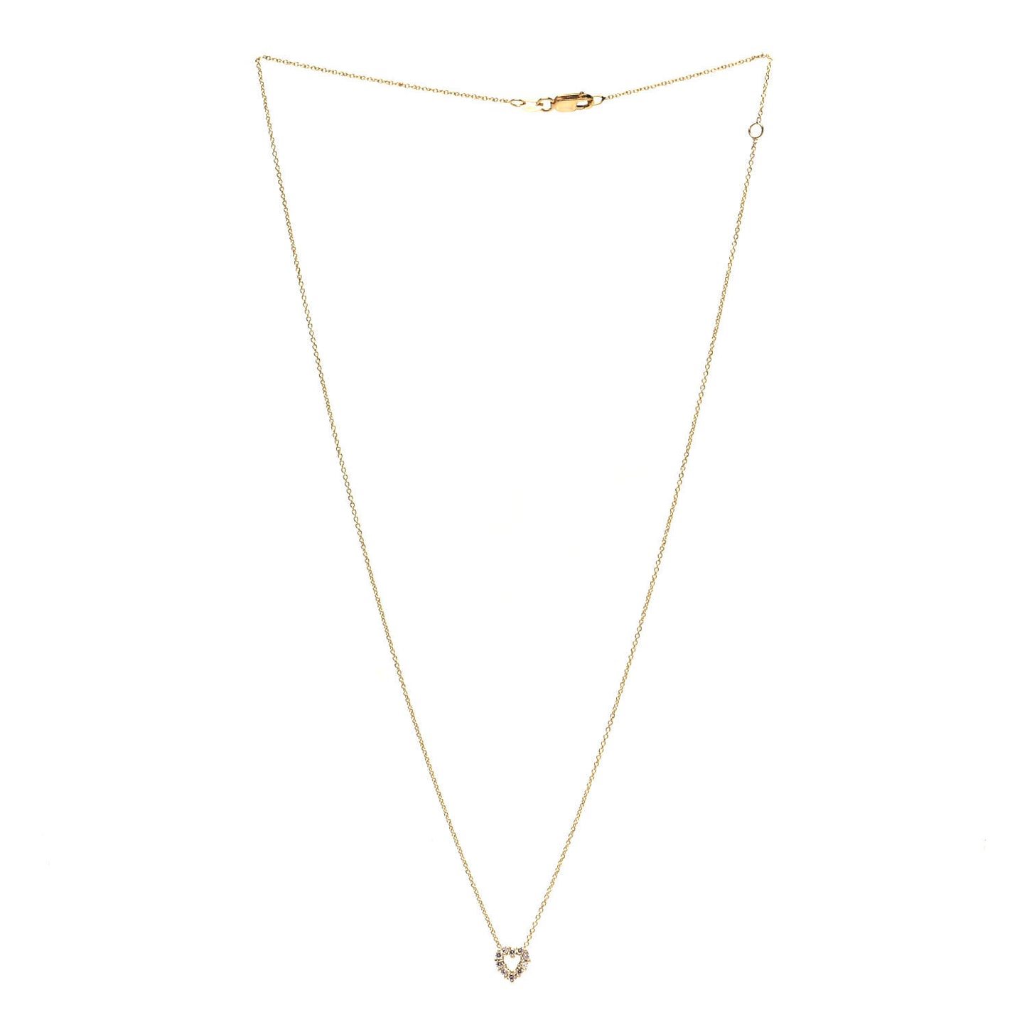 18K Yellow Gold Diamond Tiny Treasures Heart Pendant Necklace