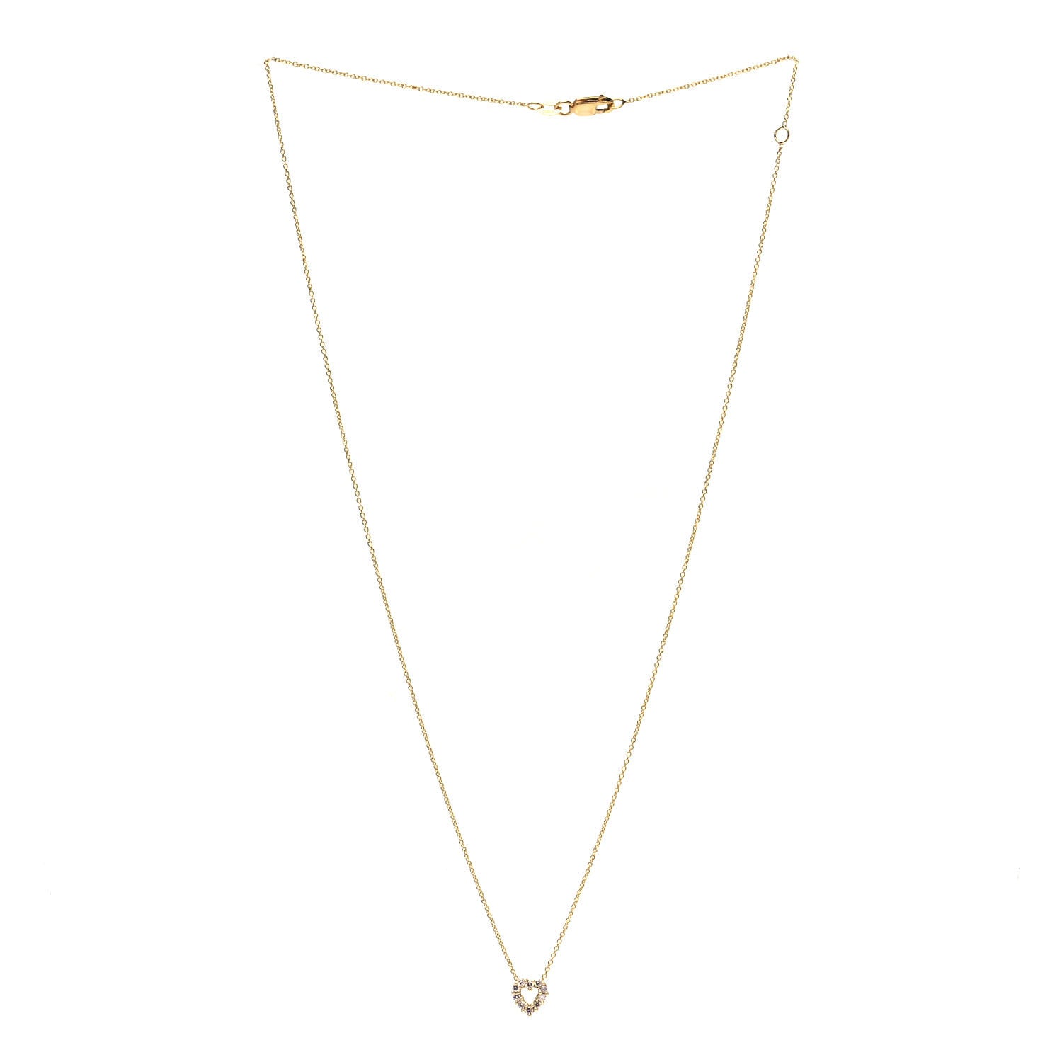Roberto Coin 18K Yellow Gold Diamond Tiny Treasures Heart Pendant Necklace 3 of 7