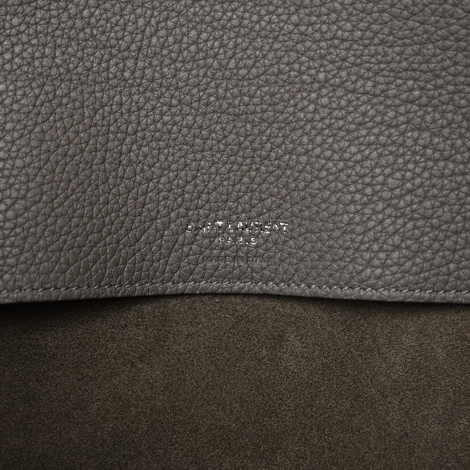 Saint Laurent Grained Calfskin Medium Supple Sac De Jour Kaki Militaire 6 of 9