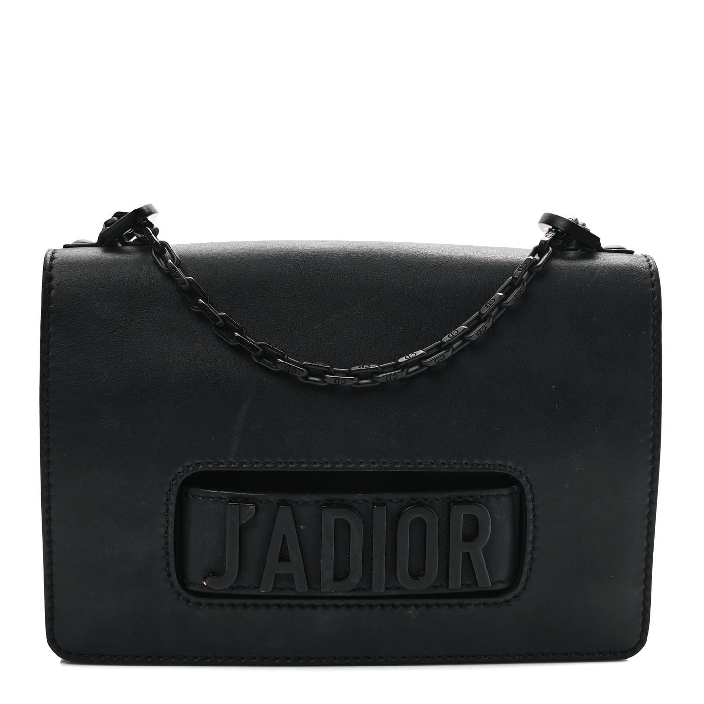 Ultra Matte Calfskin J'Adior Chain Flap Bag Black