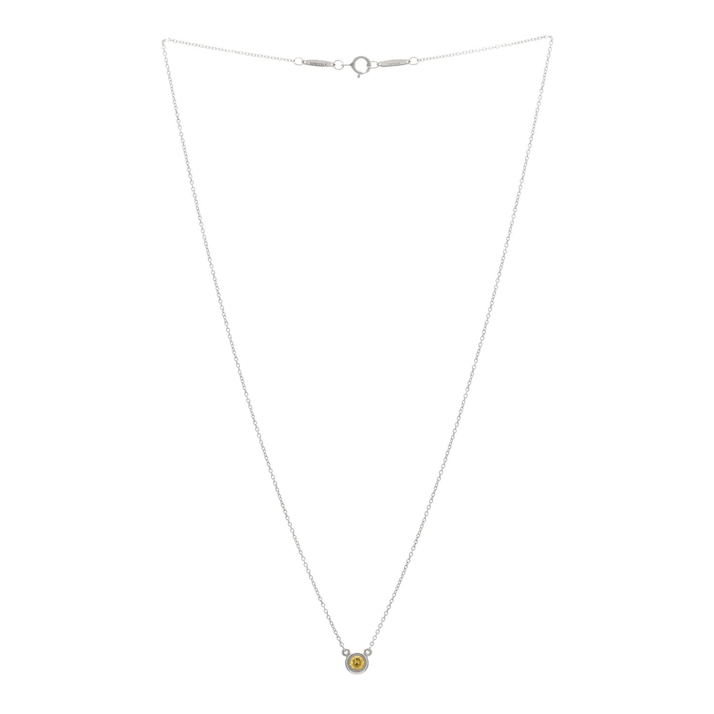 Platinum Yellow Diamond .17ct Elsa Peretti Diamonds by the Yard Pendant Necklace