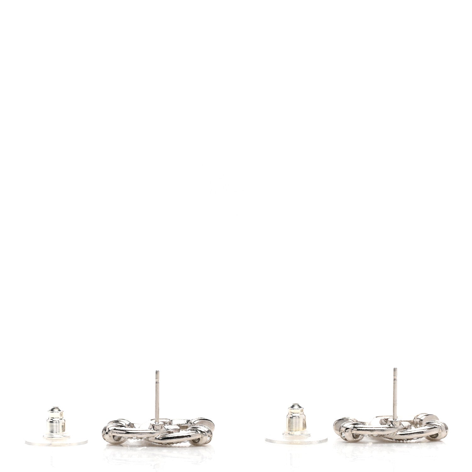Chanel Crystal CC Earrings Silver 3 of 5