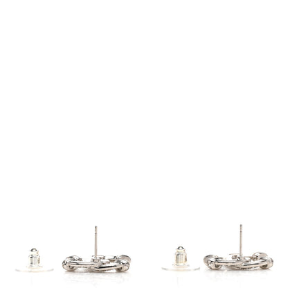Chanel Crystal CC Earrings Silver 3 of 5