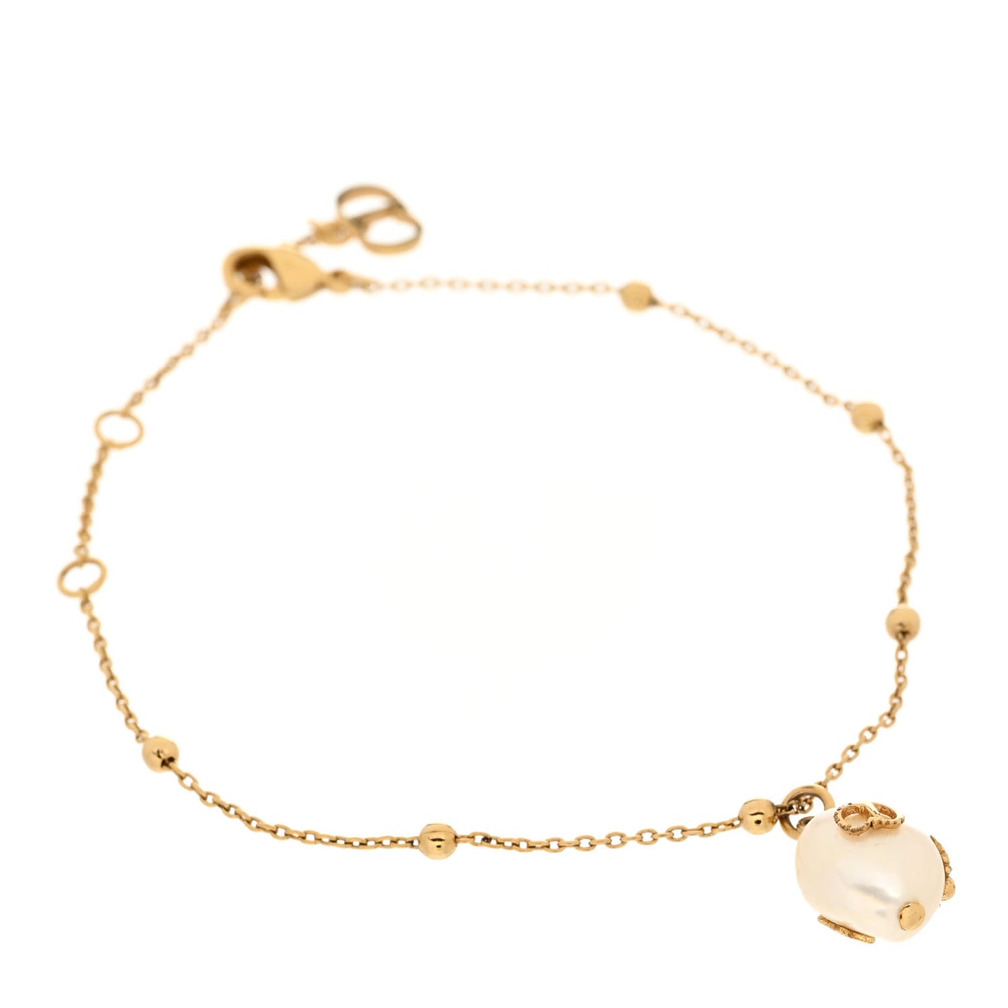Fresh Water Pearl Metal Perles De Desir Charm Bracelet Gold