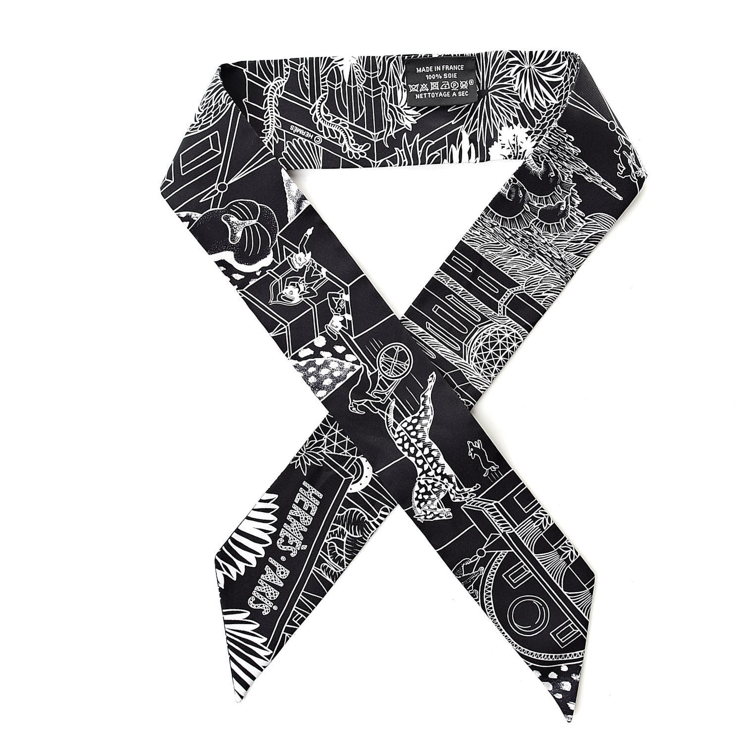 Silk Animapolis Twilly Black White