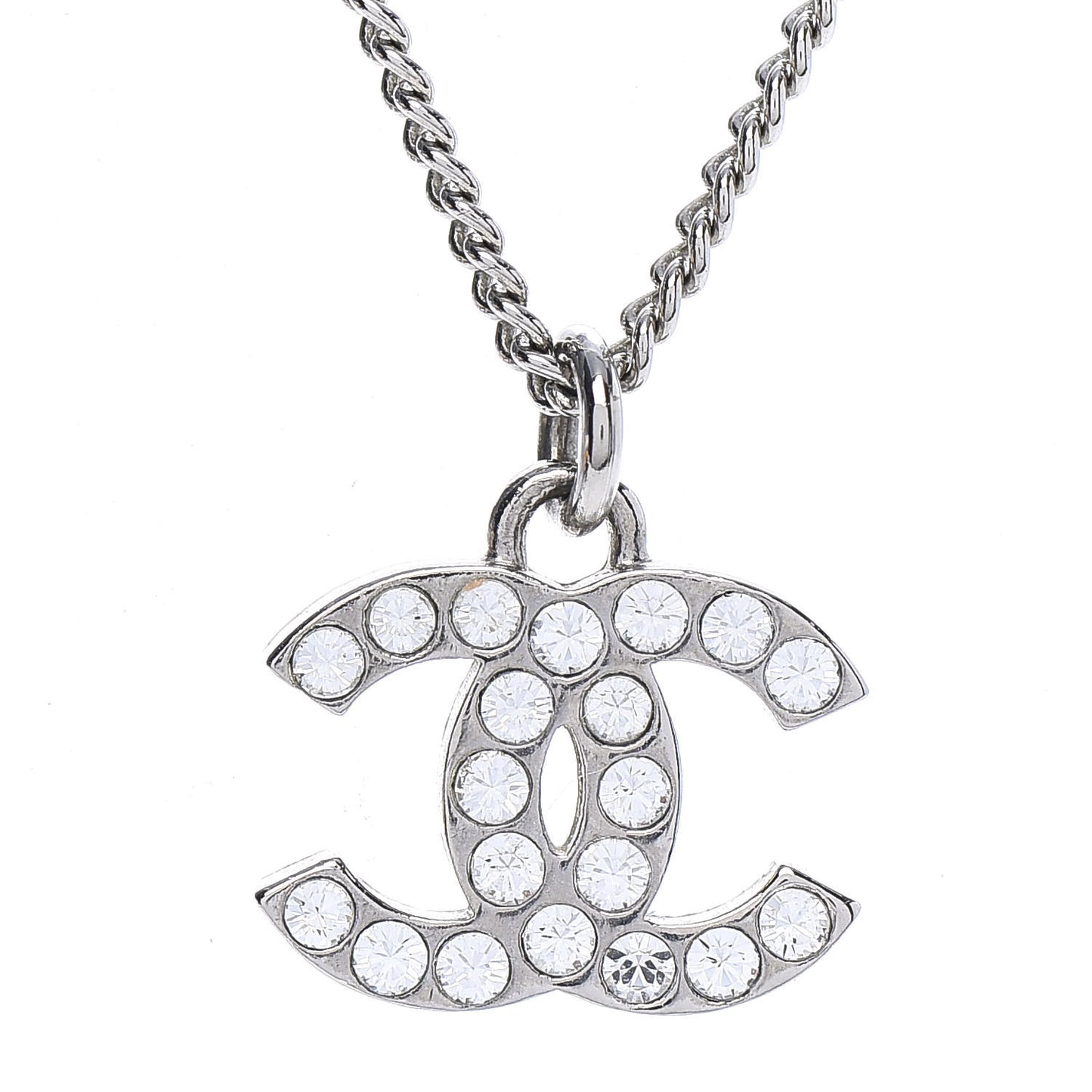 Crystal Timeless CC Necklace Silver