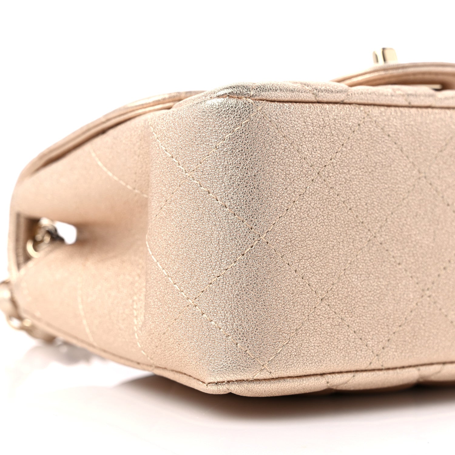 Chanel Metallic Lambskin Quilted Mini Square Flap Gold 8 of 9