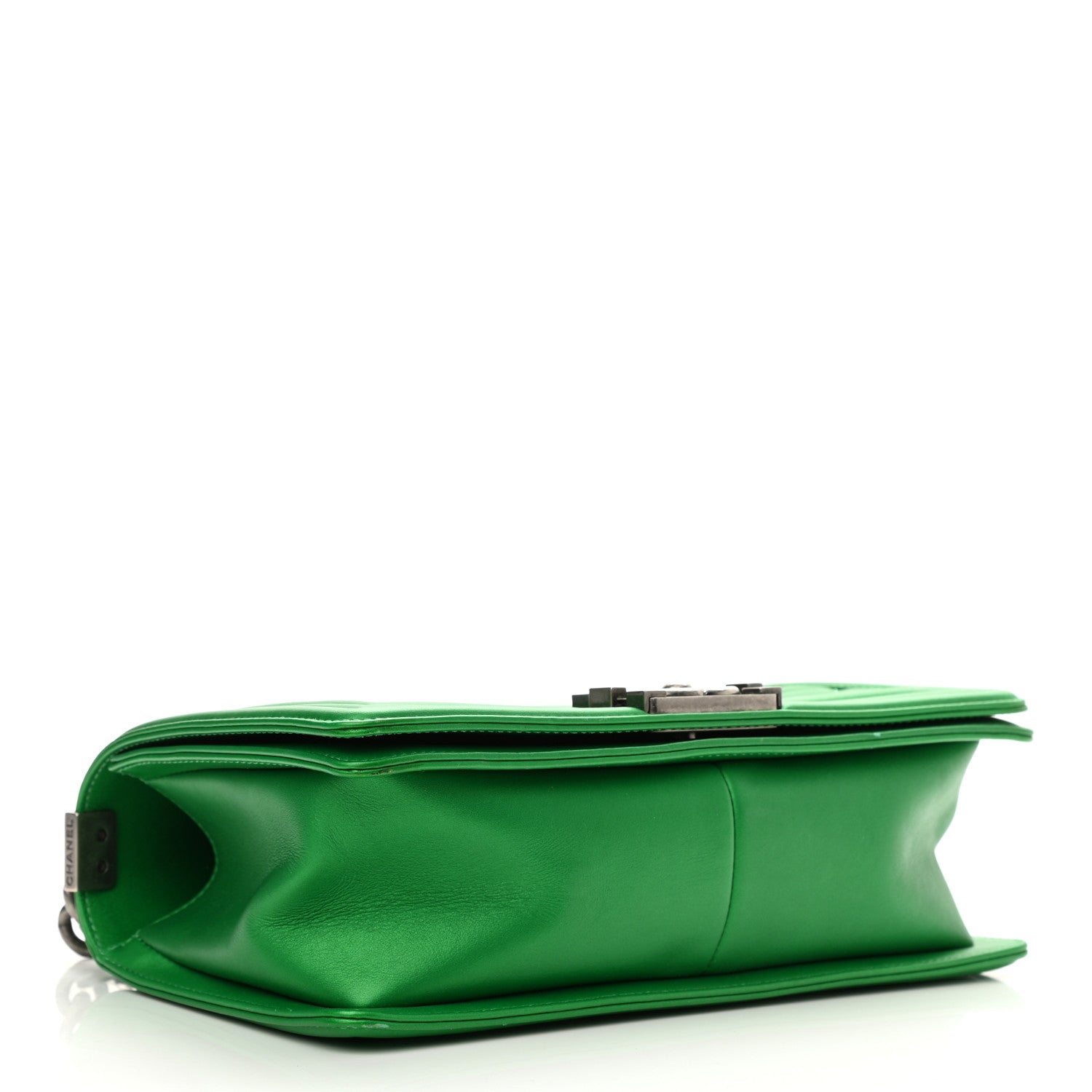 Chanel Metallic Calfskin Quilted Medium Boy Flap Green 4 of 11
