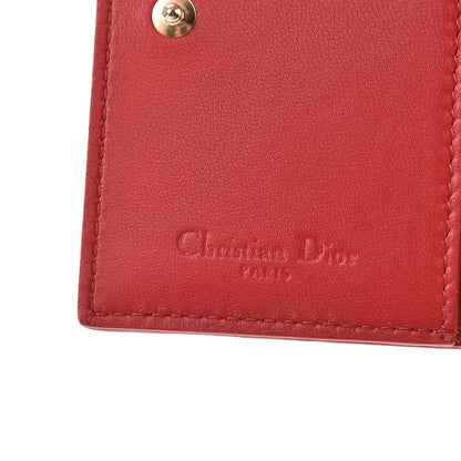 Christian Dior Lambskin Cannage Small Lady Dior Flap Card Holder Red 6 of 8