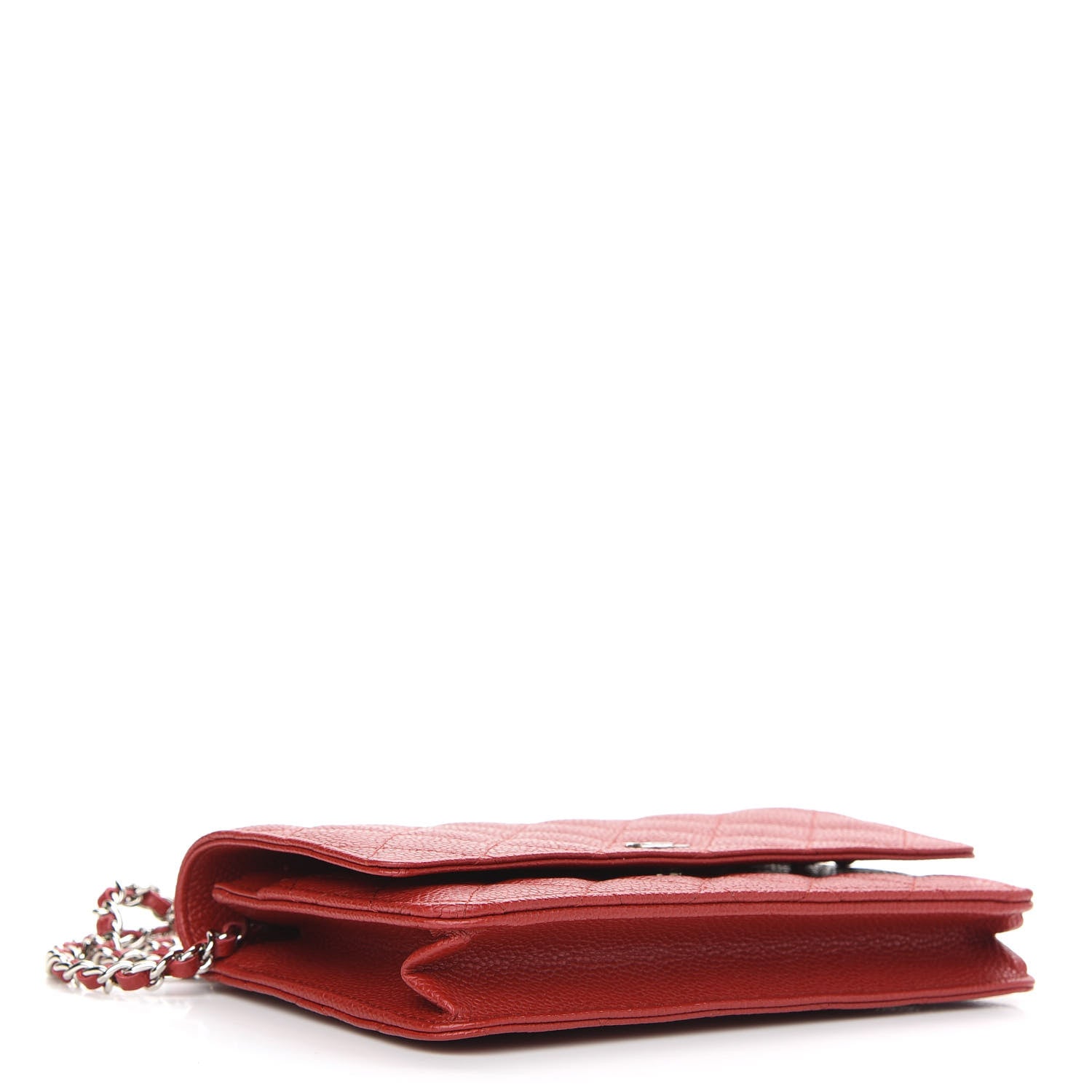 Chanel Caviar Quilted Wallet On Chain WOC Red 4 of 10
