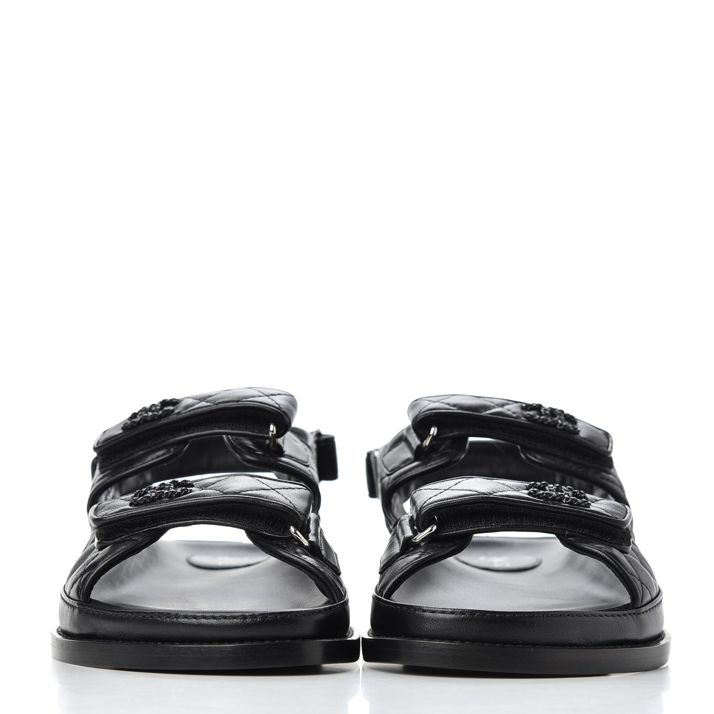 Lambskin Velcro Dad Sandals 41 Black