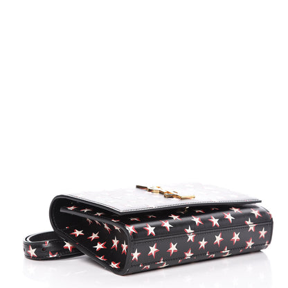 Saint Laurent Smooth Calfskin Star Print Monogram Kate Belt Bag Black Ivory Red 4 of 9