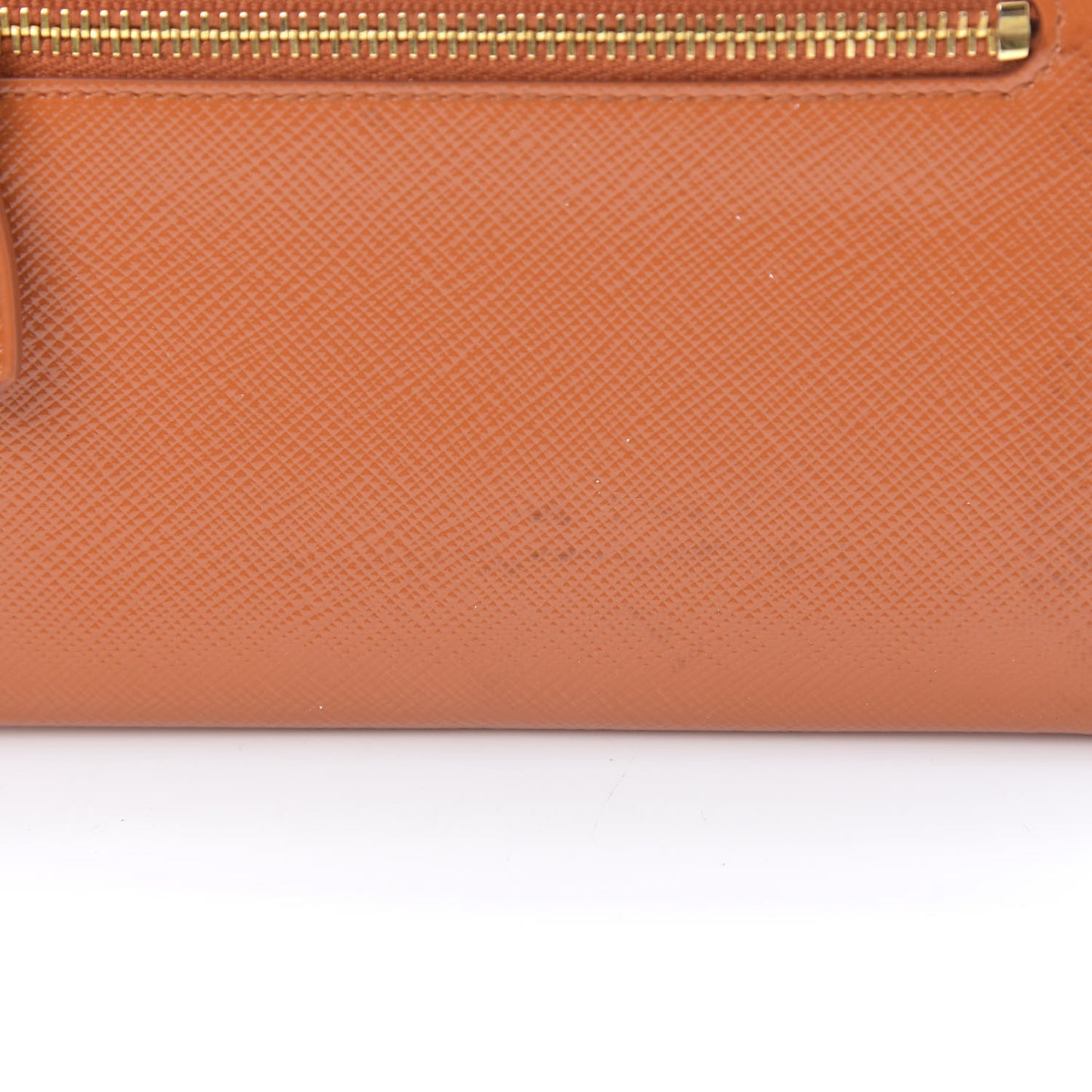 Saffiano Metal Wristlet Wallet Orange