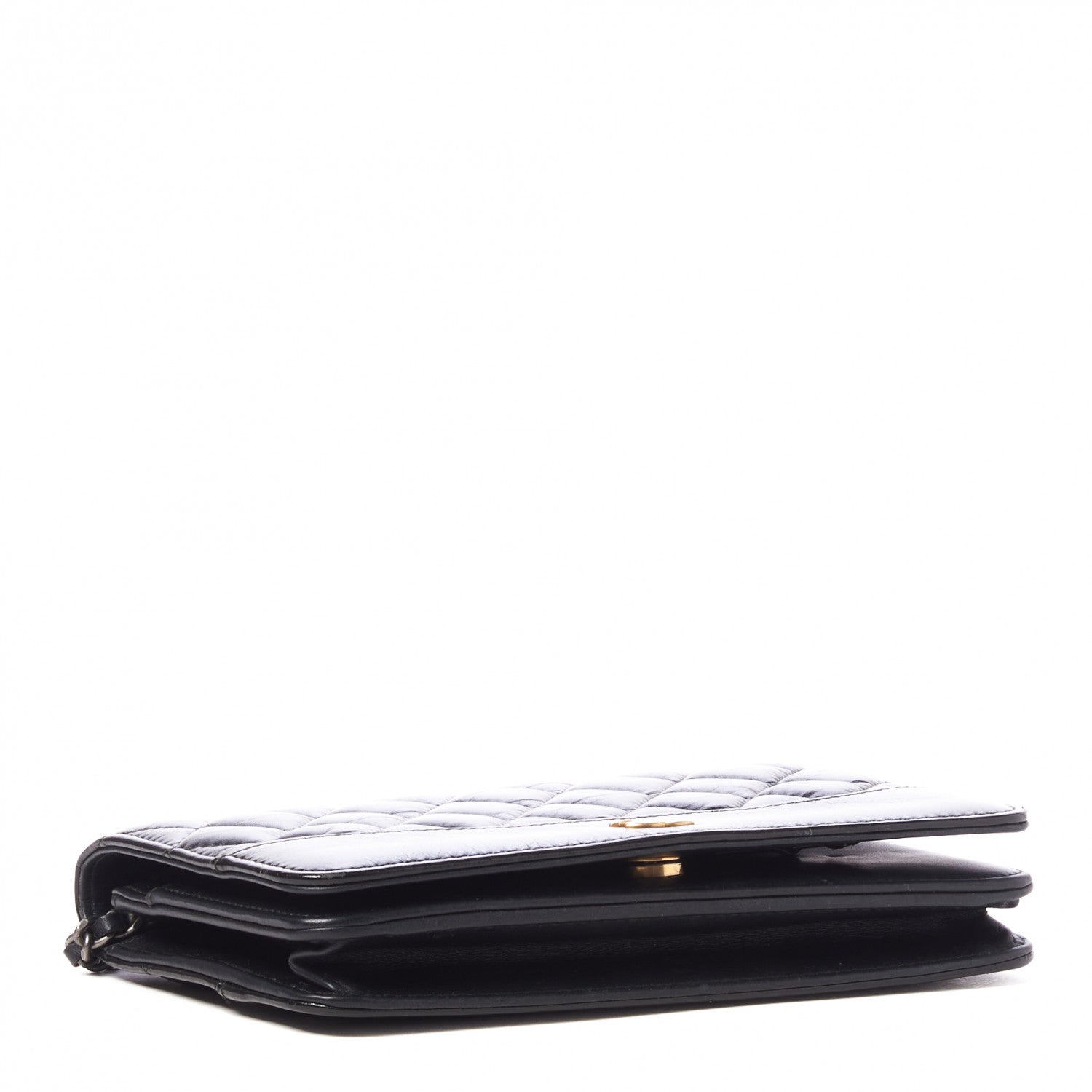 Chanel Aged Calfskin Quilted Gabrielle Wallet On Chain WOC Black 3 of 9