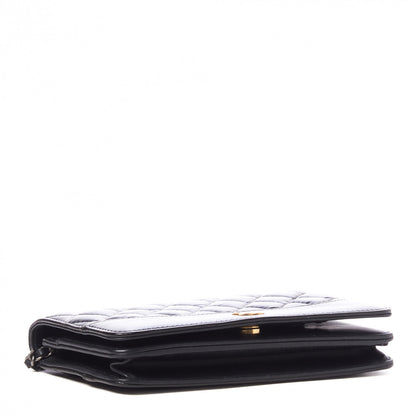 Chanel Aged Calfskin Quilted Gabrielle Wallet On Chain WOC Black 3 of 9