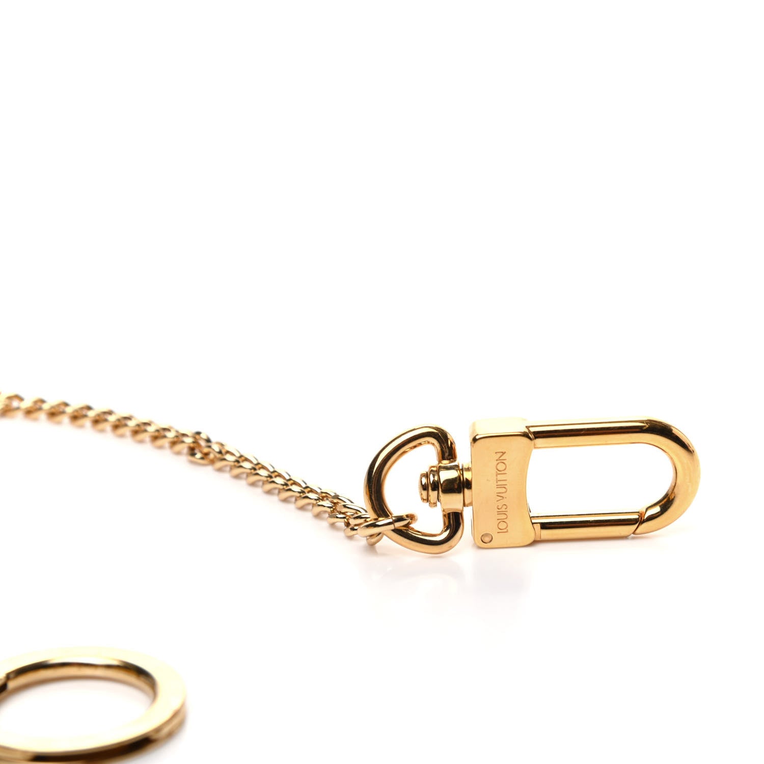 Louis Vuitton Metal Pochette Extender Key Ring Chain Gold 3 of 3