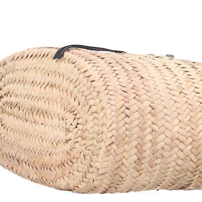 Balenciaga Raffia Woven Medium Le Cagole Tote Bag Black Natural 11 of 11