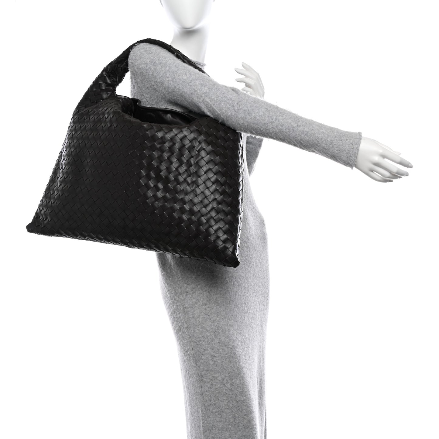 Calfskin Intrecciato Large Hop Ebano