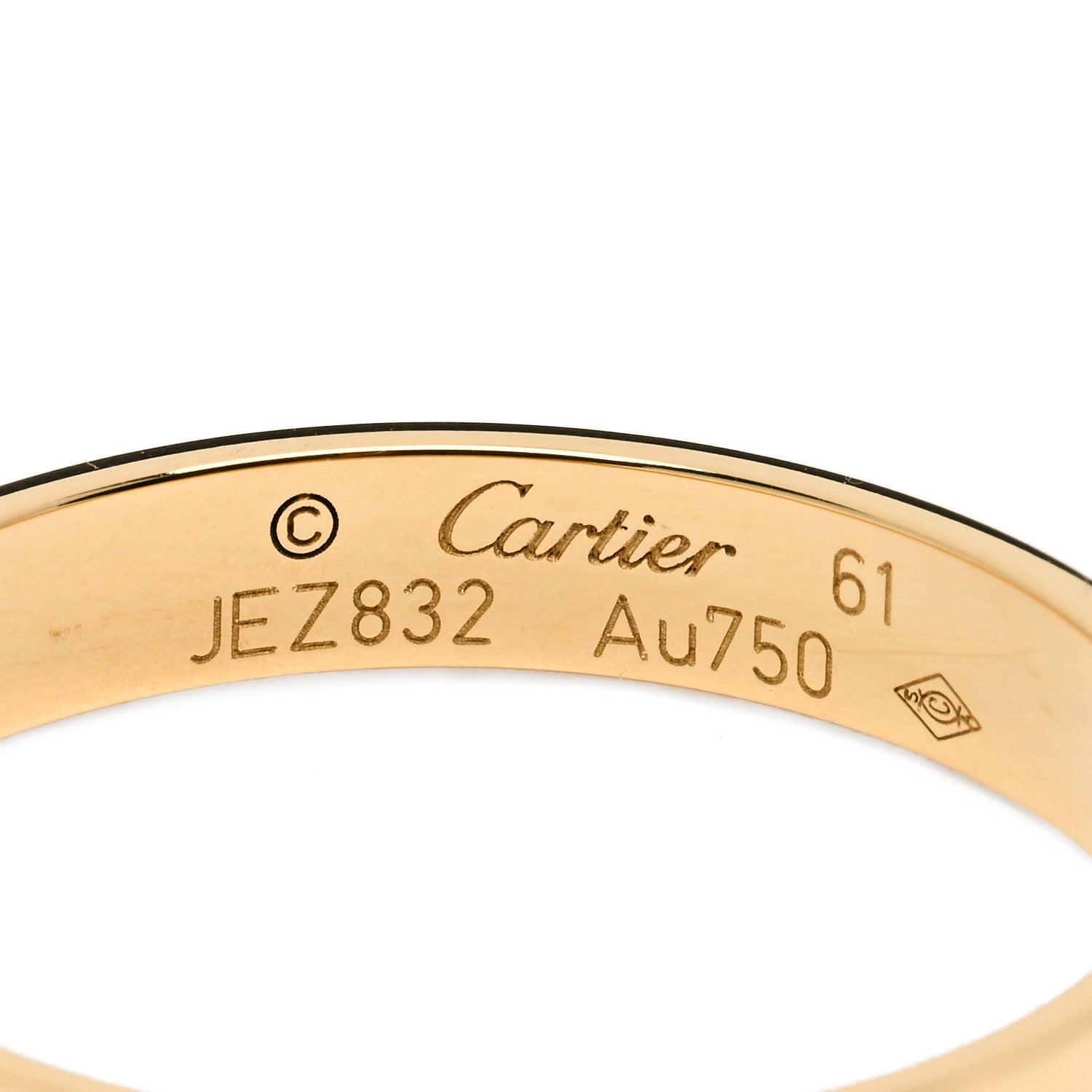 Cartier 18K Yellow Gold 3.5mm LOVE Wedding Band Ring 61 9.5 3 of 3