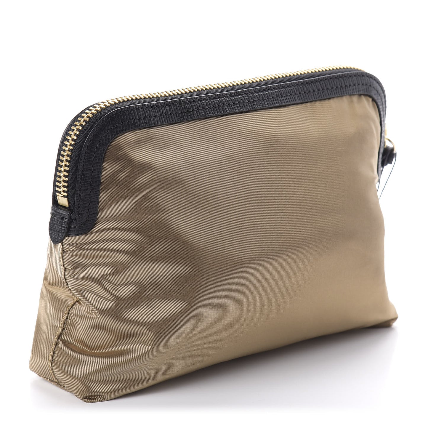 Nylon Large Border Pouch Gold Black