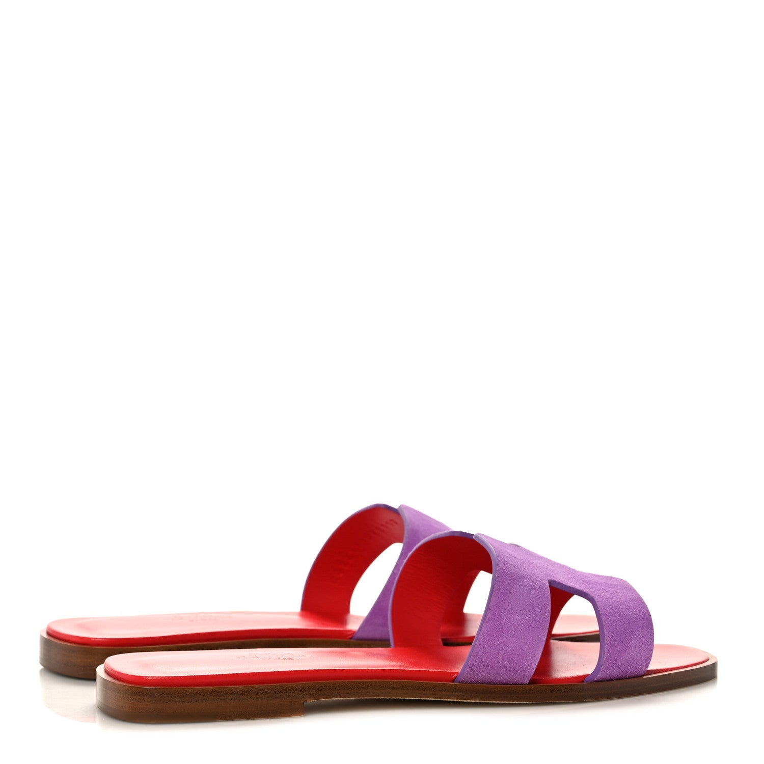 Hermes Suede Goatskin Oran Sandals 38 Violet Parme 4 of 9