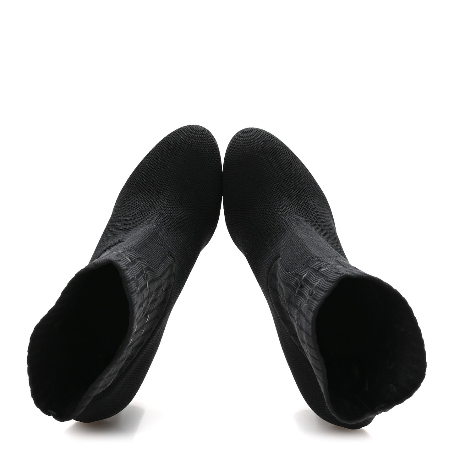 Monogram Stretch Fabric Silhouette Ankle Boots 39 Black