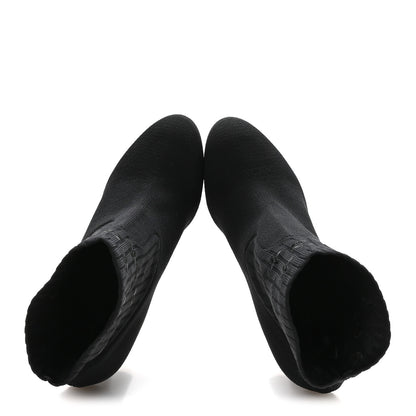 Louis Vuitton Monogram Stretch Fabric Silhouette Ankle Boots 39 Black 2 of 8