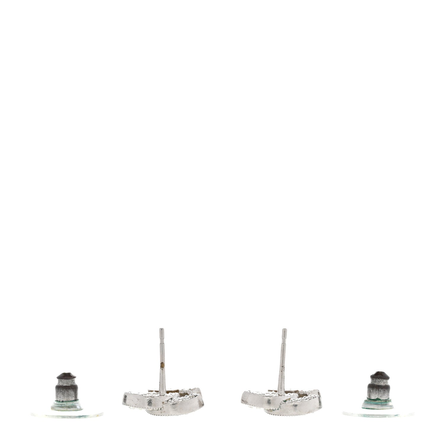 Chanel Crystal CC Earrings Silver 3 of 5