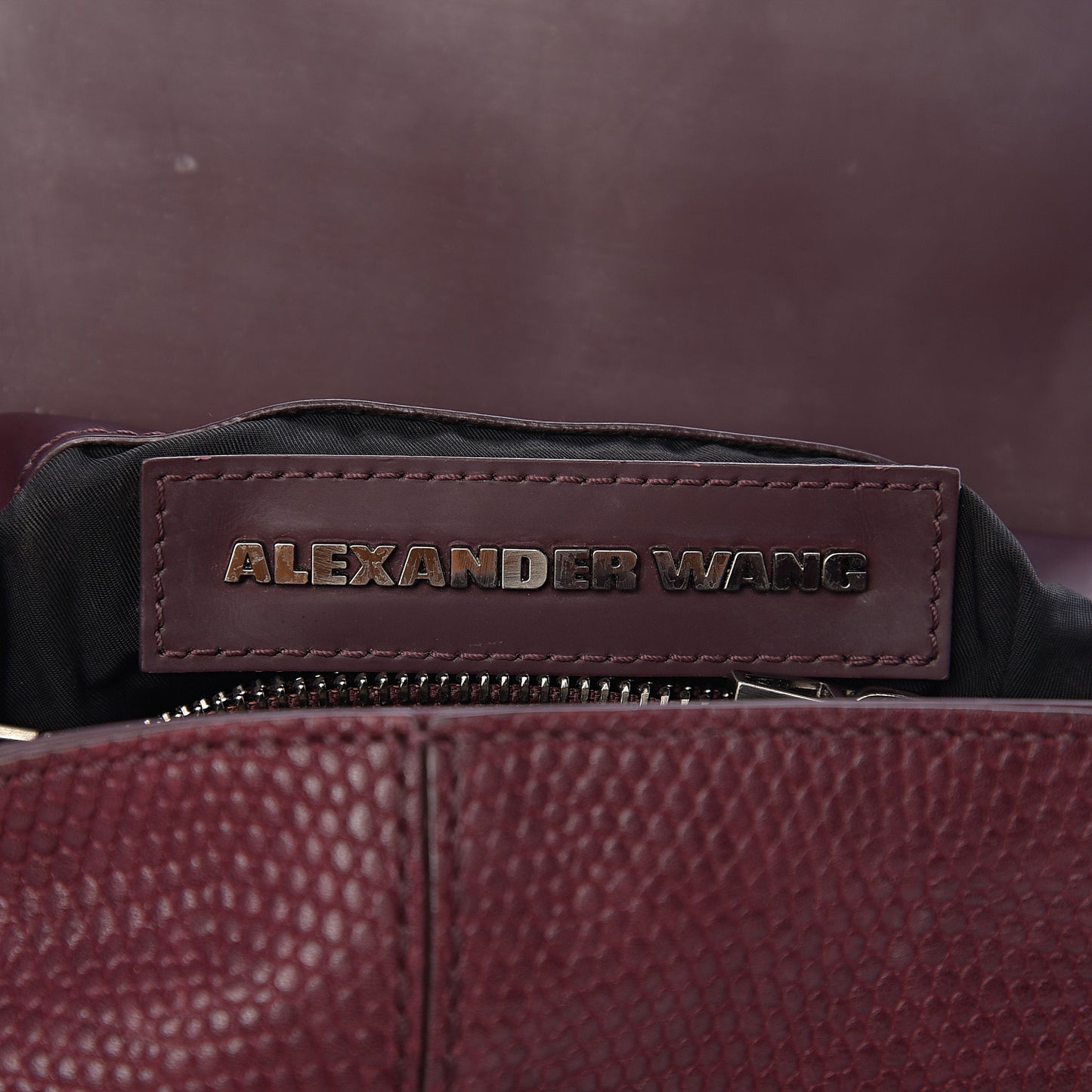 Lizard Calfskin Embossed Small Marion Tote Oxblood Silver Hardware