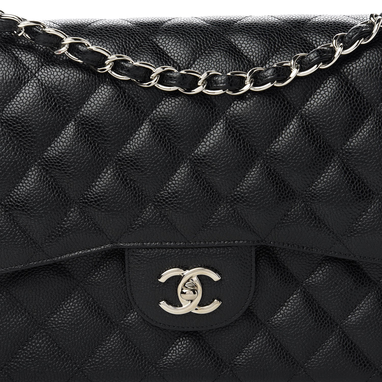 Chanel Caviar Quilted Jumbo Double Flap Black 10 of 11
