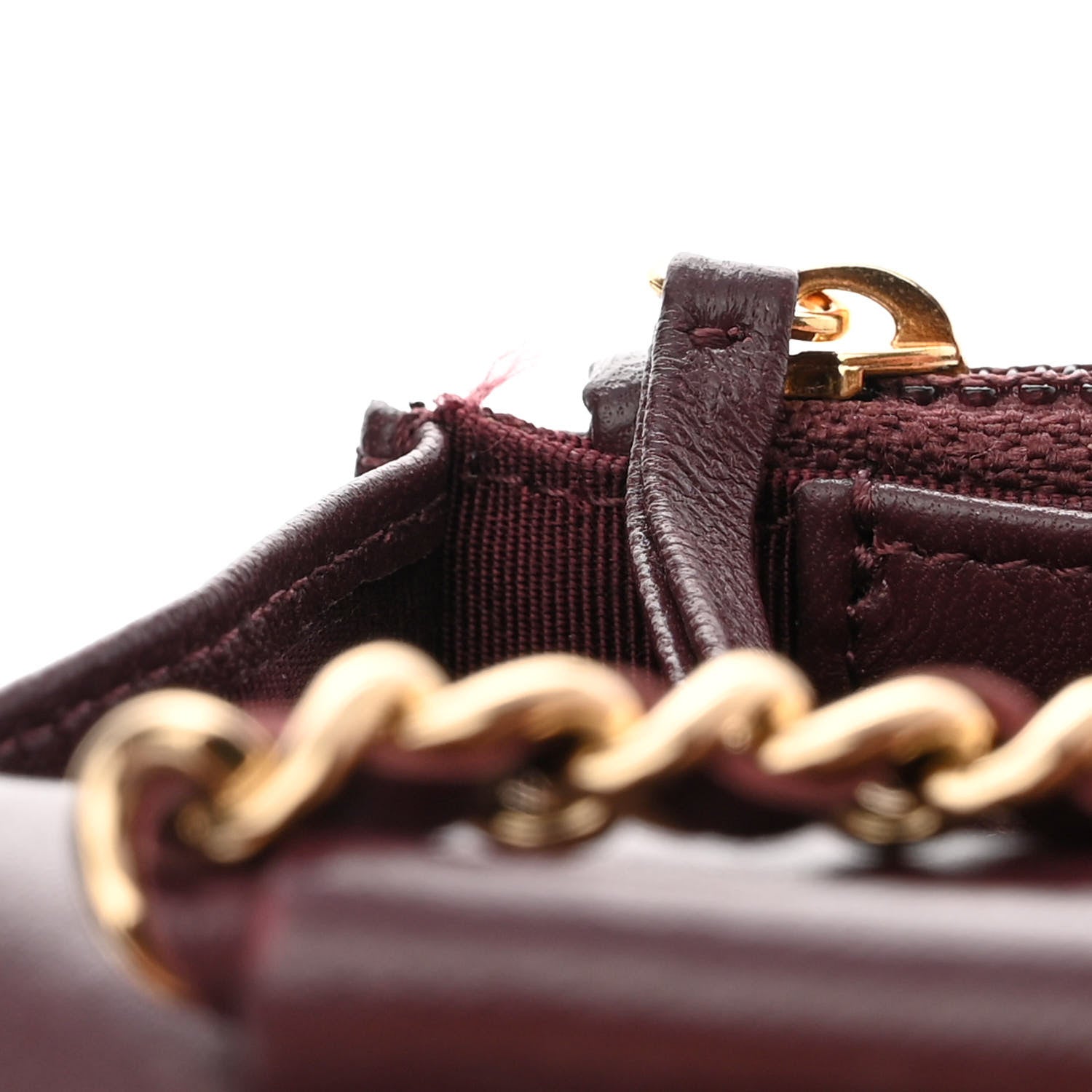 Chanel Lambskin Quilted Wallet On Chain WOC Burgundy 12 of 12