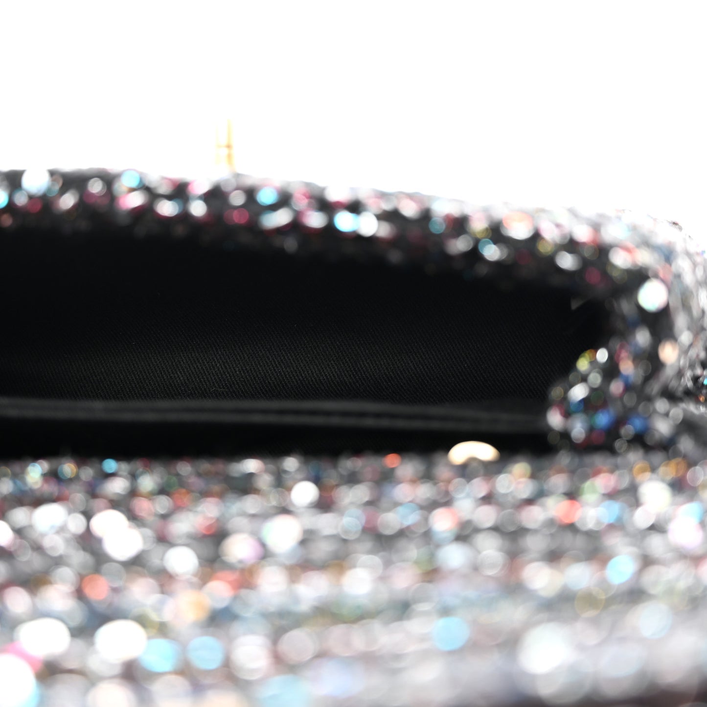 Tweed Sequin Mini Coco Handle Flap Black