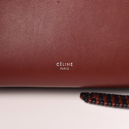 Celine Smooth Calfskin Micro Bi-Color Braided Belt Bag Red Wood 5 of 14