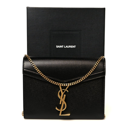 Saint Laurent Grain De Poudre Monogram Cassandra Chain Wallet Black 11 of 11