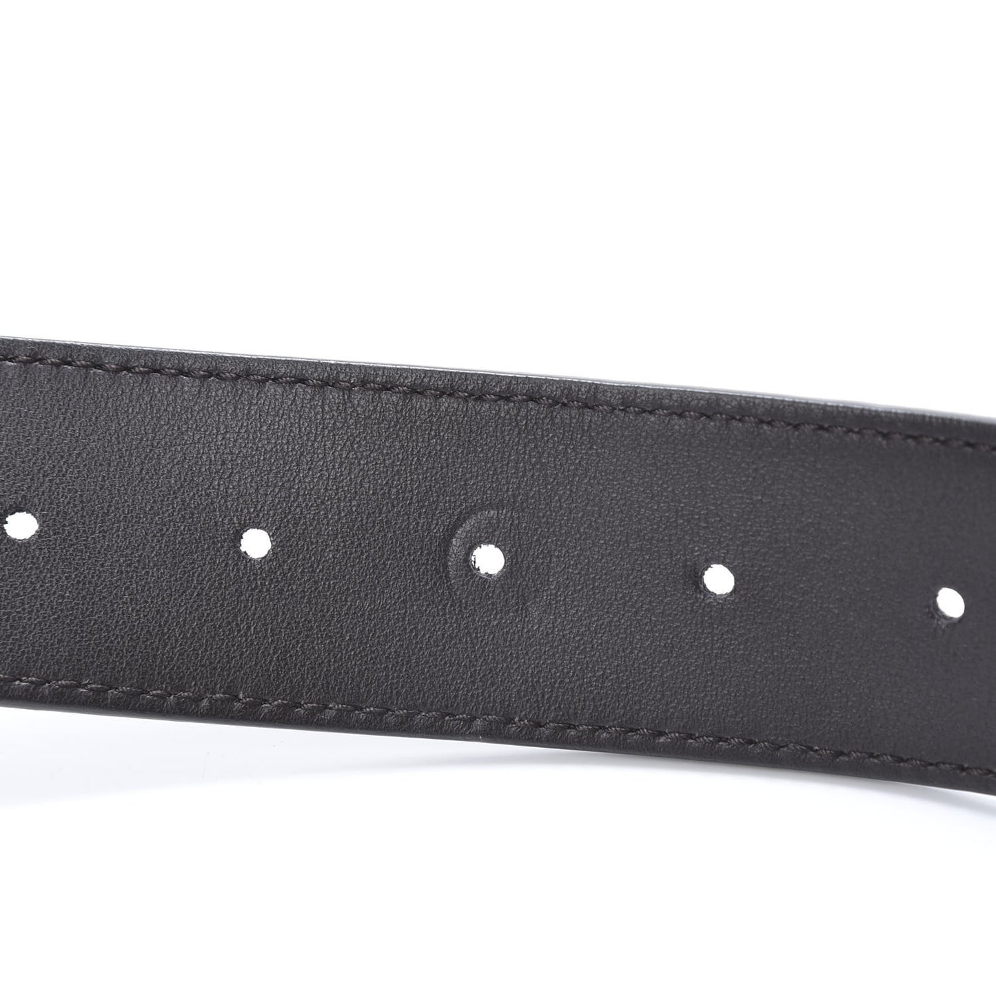 Moon Calfskin Nickel Double G 40mm Belt 95 38 Dark Cocoa