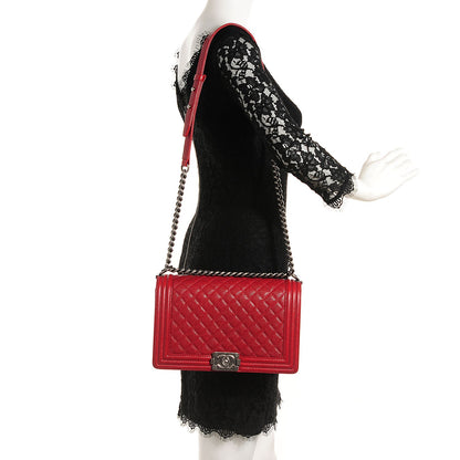 Chanel Caviar Quilted New Medium Boy Flap Dark Red 2 of 9