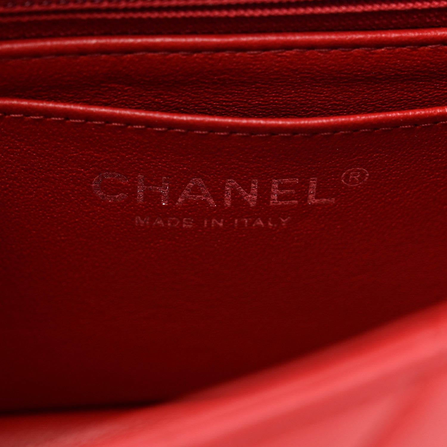 Chanel Lambskin Quilted Mini Rectangular Flap Red 7 of 11