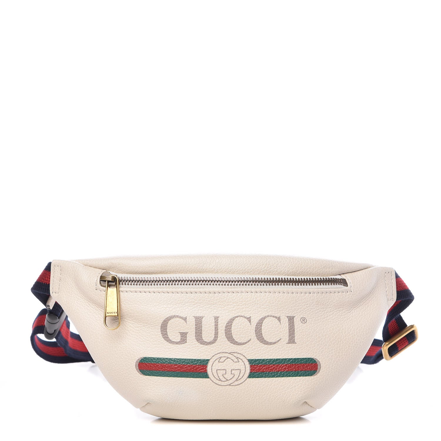 Gucci Grained Calfskin Small Logo Belt Bag White 1 of 12